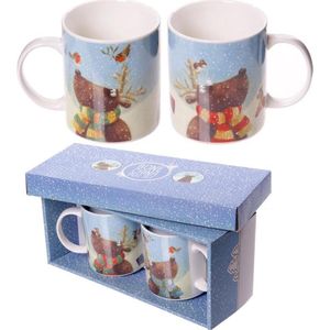 Porselein Mokken Gift Set - Jan Pashley Kerstmis - 2 mokken