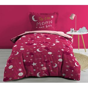 Dekbedovertrek 140x200 2D katoen MOONLIGHT PINK