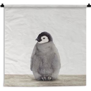 Wandkleed Animalprintshop - Baby Pinguïn dierenprint kinderkamer Wandkleed katoen 60x60 cm - Wandtapijt met foto