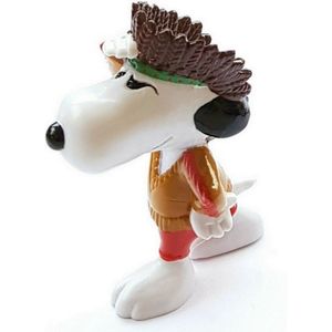 Peanuts - snoopy de indiaan - speelfiguur - 7 cm - schleich.