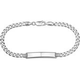 The Jewelry Collection Graveerarmband Gourmet Plaat 6 mm 19 cm - Zilver