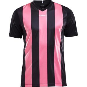 Craft Progress Stripe Shirt Korte Mouw Heren - Zwart / Roze | Maat: XS
