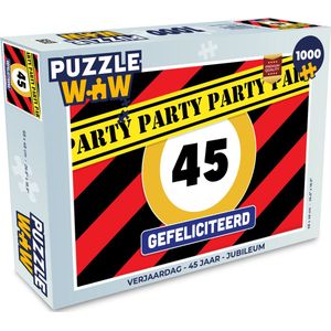 Puzzel Verjaardag - 45 Jaar - Jubileum - Legpuzzel - Puzzel 1000 stukjes volwassenen