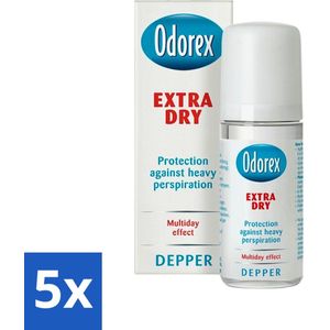 Odorex Depper - Deodorant Roller - Extra Dry - Krachtige Bescherming - 50 ml - Bulkverpakking - 5 stuks