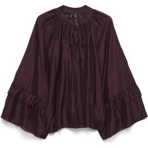 Vero Moda - Vmjenna 7/8 Frill Top Wvn - Blouse - Winetasting