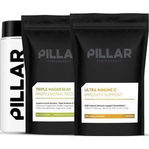 PILLAR Performance Triple Magnesium Pineapple Coconut + Ultra Immune C + Micro Shaker (voordeelpakket)