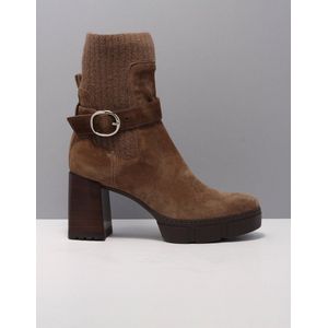 Unisa kalexi enkellaarsjes dames beige bs taupe suede 39