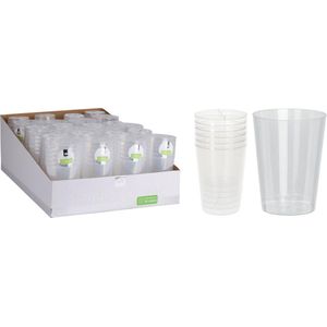 Excellent Houseware re-useable Drinkglas van kunststof 280ml set van 6 stuks