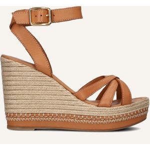 Unisa - Munjal - Sandalen - Bruin - Leer - Cognac Sleehak