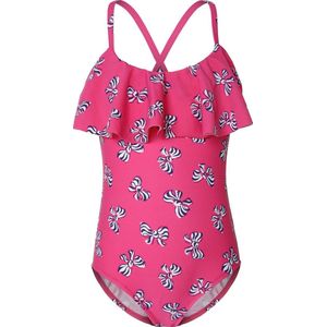 Badpak met volant voorkant - Fuchsia roze 152-158