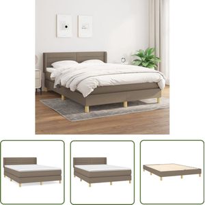 vidaXL Boxspring Taupe 140x200 cm met Matras Boxspringbed - Boxspring - Bed Frame - Tweepersoonsbed - Taupecouleur