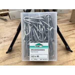 Krammen. 4.5 x 45mm. Lang verzinkt. 1 kilo. Homefix