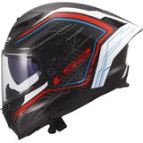 LS2 FF807 Dragon integraalhelm Subic glans wit blauw rood carbon zwart XS