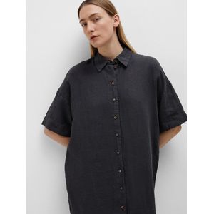 Selected Femme Linnie 2/4 Short Linen Shirt Dress Black
