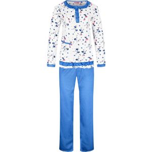 Dames pyjama gebloemd donker blauw XL