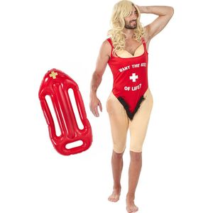 FUNIDELIA Baywatch kostuum met reddingsboei voor mannen - Lifeguard kostuum - Maat: M/L