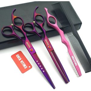 Kappersscharen - Haar Knip- en Afknipschaar Set - 7 Inch - Violet