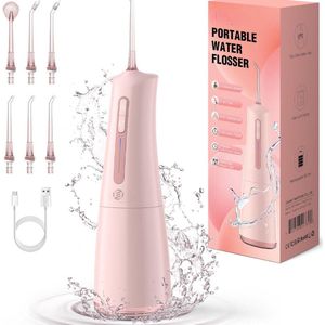 Equivera Waterflosser - Monddouche - Elektrisch Flosapperaat - Water Flosser - Waterflosser Draadloos - Water Flosser Draadloos - Draadloos en Oplaadbaar - Must have voor uw hygiëne!