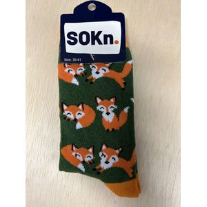 SOKn. trendy sokken *VOSJES* maat 35-41 (ook leuk om kado te geven !)