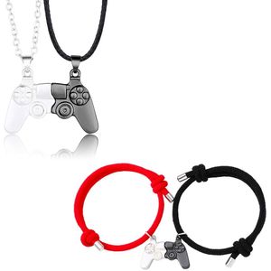 Bixorp Friends Controller Vriendschapsketting + Armband voor 2 - Zwart/Zilver - BFF Sieraden set - Koppel Cadeau