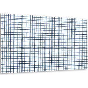 Tulup PVC Wandpaneel - Getekende Lijnen Vinyl Wandpaneel - 100 cm x 50 cm - Blauw Zelfklevend Wandpaneel - 1 stuk - Wandbekleding Vinyl - Geometrisch Wandpaneel - PVC Muurpaneel - Plaktegels Keuken en Badkamer