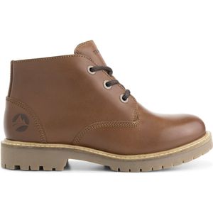 Travelin' Thorning - Dames Halfhoge Veterschoenen - Cognac - Leer