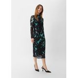 comma - Kleid - Jerseyjurk - Midilengte - Vloeiende Pasvorm - Opstaande Kraag - Lange Mouwen