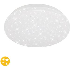 Briloner Leuchten VIPE Plafondlampmet sterrenhemel effect - LED - 8W - Met sterdecor -Ø22cm - Wit