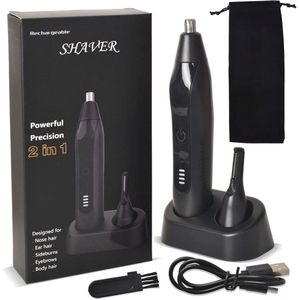 2-in-1 Neushaar- en Wenkbrauwtrimmer - Professionele Oplaadbare Trimmer voor Mannen en Vrouwen