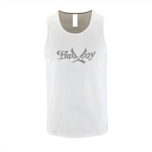Witte Tanktop met “ BadBoy “ print Zilver Size XL