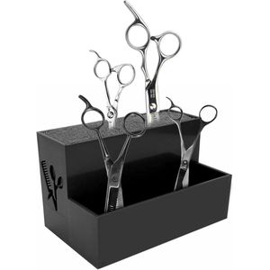 Inovra Plus - Professionele Salon Schaarhouder | Kappers Clips Doos | Schaar Opbergdoos met Antislip Pads | Kappers Gereedschap Organizer | Accessoires | Zwart