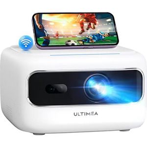 ULTIMEA Mini Beamer Full HD 1080P, 300 Ansi-lumen, Elektrische Focus, 5G+2.4G WiFi Bluetooth Draagbare Projector Wit
