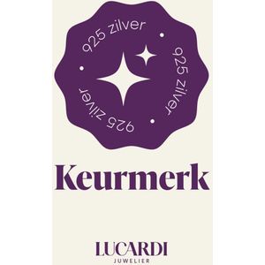 Lucardi - Dames Zilveren goldplated set ovalen kristal - Cadeau Set - 925 Zilver - Goudkleurig