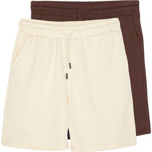 Trendyol Mannen Midi Normale taille Ontspannen Brown-Stone Basic, normale/normale snit, rechte 2-pack shorts voor heren.