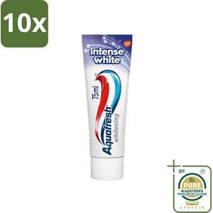 10 x Aquafresh Tandpasta Intense White 75 ml - Grootverpakking - Witte Tanden - Tandpasta - Tanden Reinigen - Tanden Witter Maken - Microparel