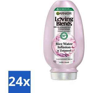 24 x Garnier - Loving Blends Rice Water Infusion - Conditioner - Glans & Zachtheid - Lang Haar - 250 ml - Haar Glans - Zachtheid Haar - Conditioner Lang Haar - Rijstwater Haar - Natuurlijke Conditioner