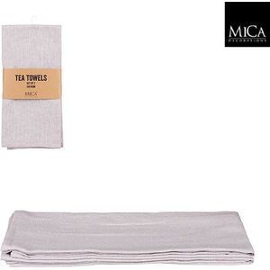 Mica Decorations Villia Theedoek 70 x 50 cm - Licht grijs - 2 stuks