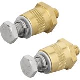 Accupolen Set - Messing - Schroefbaar M8 - Corrosiebestendig