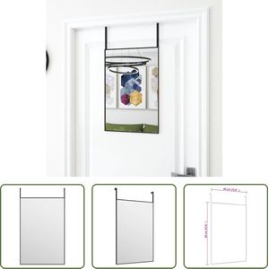 The Living Store Deurspiegel - Zwarte Aluminium Frame - 40 x 60 cm - Verstelbaar