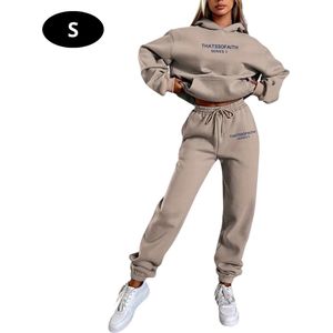 Nivard Joggingpak Dames - Huispak - Volwassenen - Trainingspak - Comfortabel - Jogging Pak - Joggingsbroek - Khaki - S