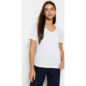 Trendyol TWOSS23TS00001 Volwassenen Vrouwen T-shirt - Wit - M