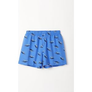 Woody losse boxershort jongens/heren – blauw met walvis all-over print – 231-2-QLB-Z/928 – maat 176