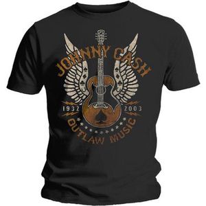 Johnny Cash - Outlaw Heren T-shirt - 2XL - Zwart