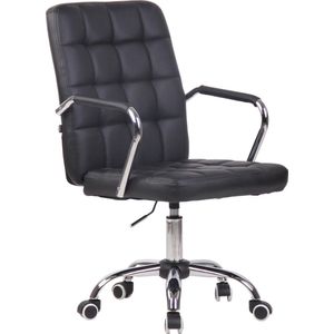 Bureaustoel - Bureaustoel voor volwassenen - Design - In hoogte verstelbaar - Kunstleer - Zwart - 56x60x103 cm