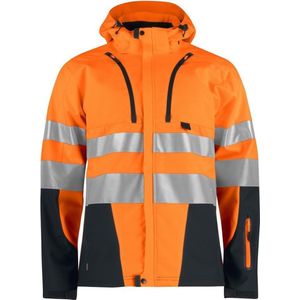 ProJob 6419 ONGEVOERDE SIGNALISATIESOFTSHELL EN ISO 20471 KLASSE 3 646419 - Oranje/Zwart - 4XL