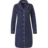 Pastunette Deluxe Monochrome doorknoop Vrouwen Nachthemd - Dark Blue - Maat 38