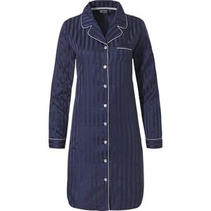 Pastunette Deluxe Monochrome doorknoop Vrouwen Nachthemd - Dark Blue - Maat 38