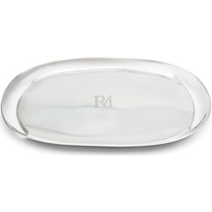 Riviera Maison Dienblad rond Zilver - RM Vernier Serveerblad 38x23, Decoratief blad - Aluminium