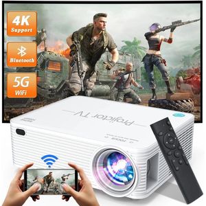 Neova AC30 - Multimedia Beamer - Android 9.0 - 4K Ondersteuning - Full HD Projector voor Thuisbioscoop - 120 inch - Compact & Draagbaar - Inclusief Afstandsbediening - Wit Kleur