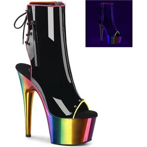 Pleaser - ADORE-1018RC-02 Plateau Laarzen, Paaldans schoenen - US 5 - 35 Shoes - Zwart/Regenboog